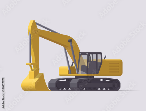 Vector excavator. Shovel. Digger. Isolated illustration