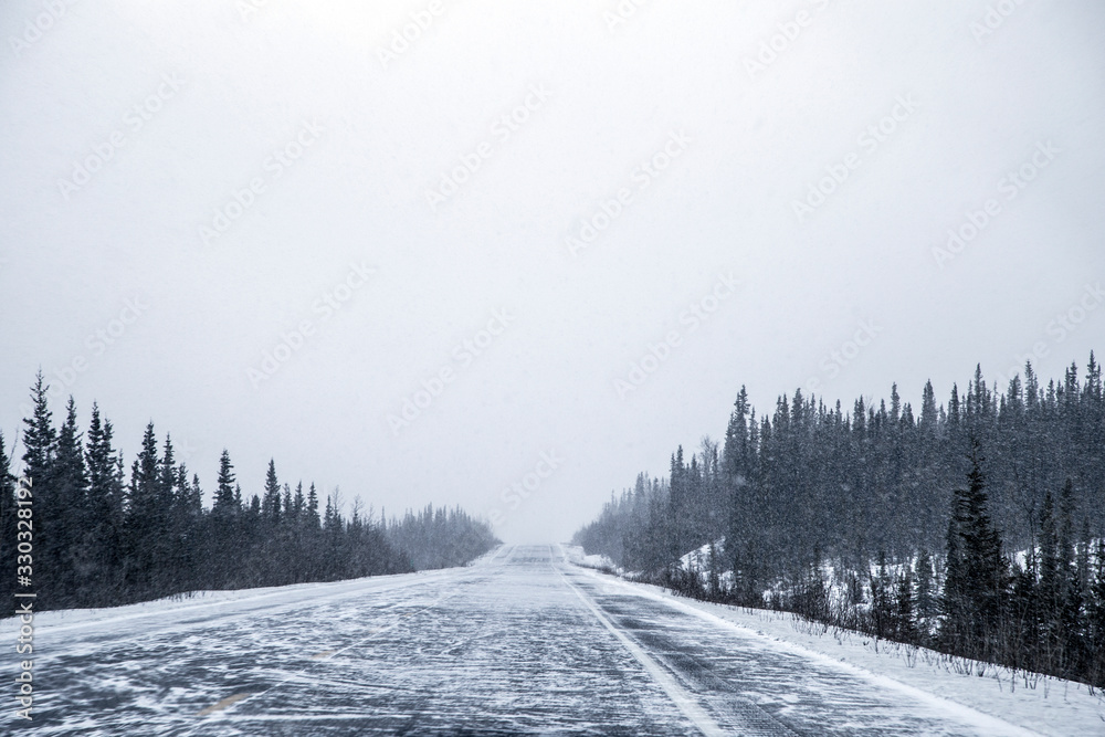 Fototapeta premium Whiteout Road