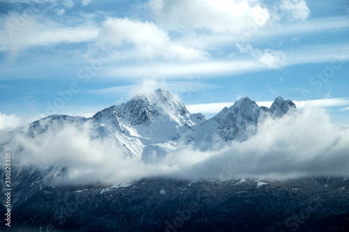Snowy Cloudy Mountains
