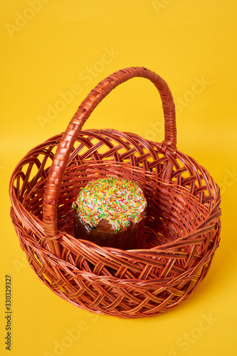 Easter cake in basket