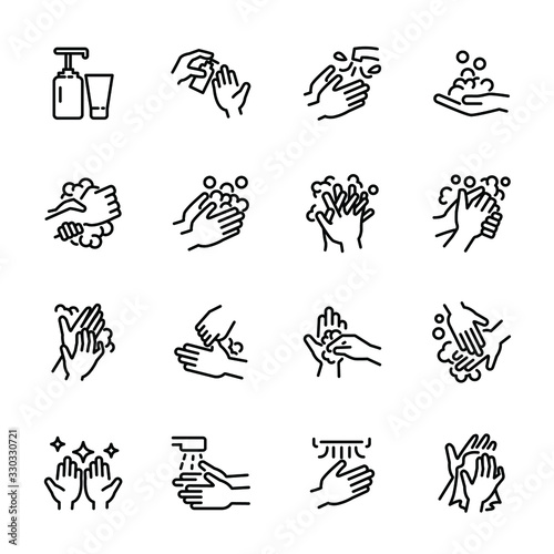 Hygiene related thin icon set 4, vector eps10.