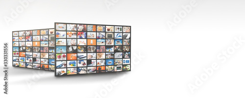 Obraz na płótnie Television streaming, TV multimedia panels banner