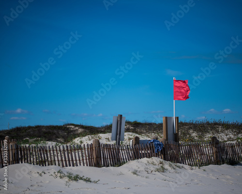 beach with flag