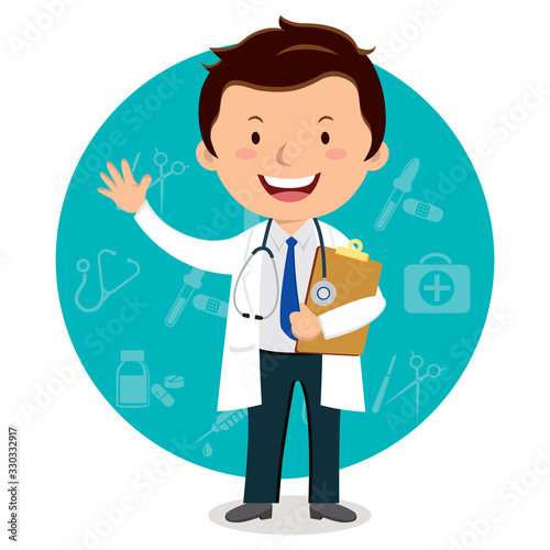  Cheerful male doctor gesturing