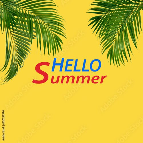 summer frame tropical palm background yellow © 1981 Rustic Studio