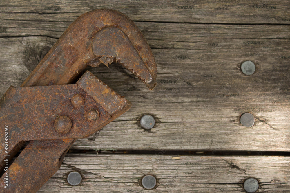 Old tools on wooden background Old tools on wooden background