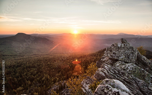 sunset on the mountain