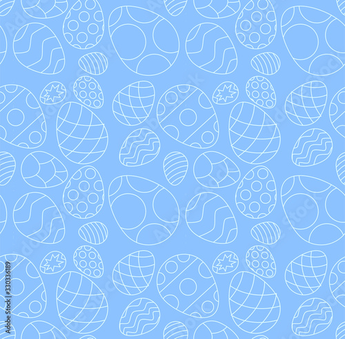 Vector seamless pattern with decorative eggs.Easter holiday. Background colorful template for website  print on fabric  gift wrap and wallpaper