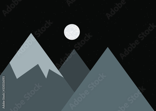 Mountains Panorame Abstract Random Placed Generative Art background illustration