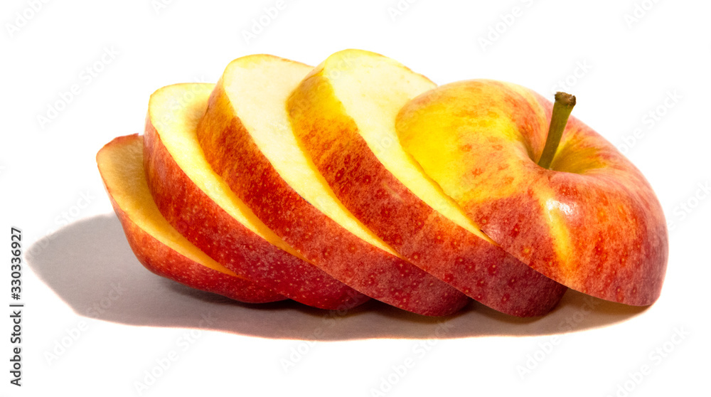 Sliced red apple isolated on a white background Sliced red apple isolated on a white background