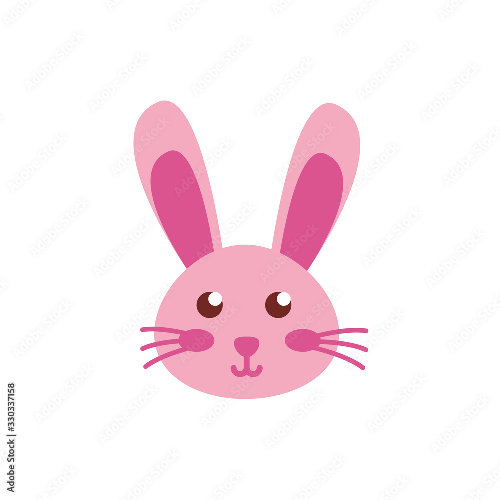 cute little rabbit head easter flat icon