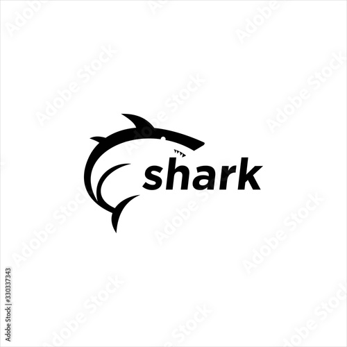 shark logo design vector image with black color