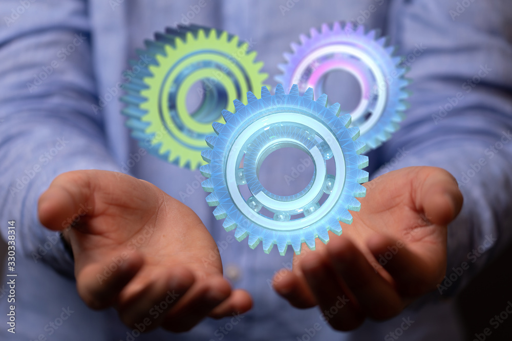 Business, Internet and technology concept. Business select gear icon on virtual screen. Business, Internet and technology concept. Business select gear icon on virtual screen.