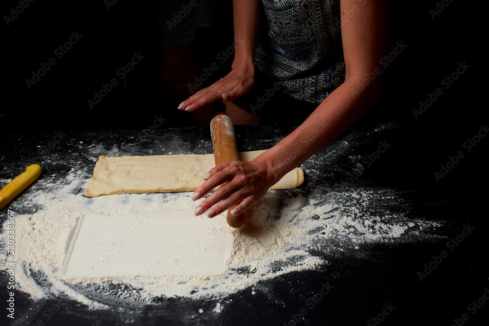 baker prepares homemade cakes