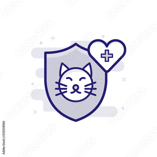 pet Insurance icon Filled Outline Vector Illustration.