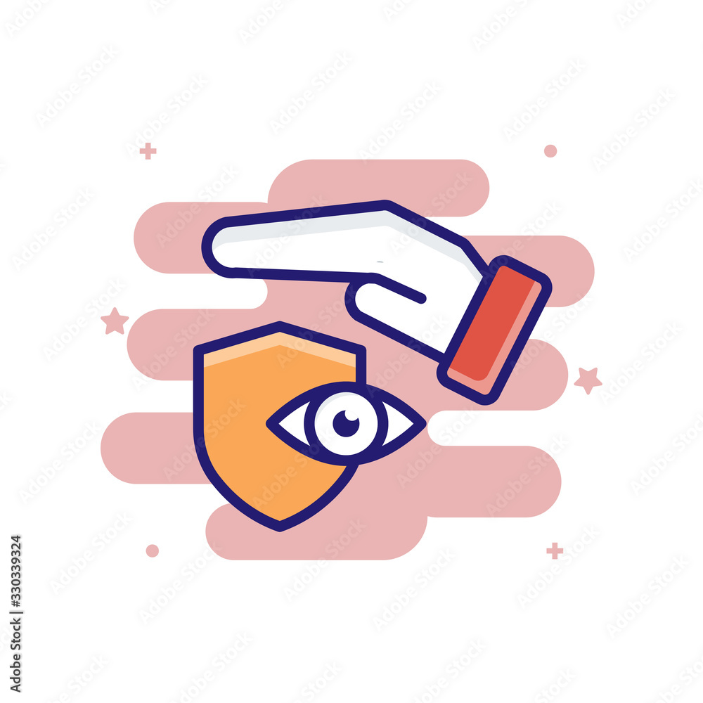 Vision Care Insurance icon Filled Outline Vector Illustration. Vision Care Insurance icon Filled Outline Vector Illustration.