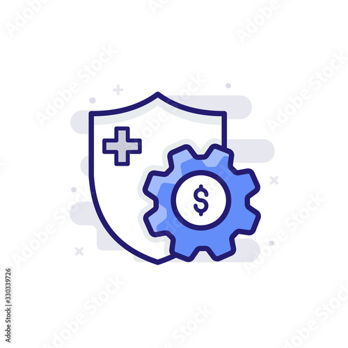Finite Risk Insurance icon Filled Outline Vector Illustration.