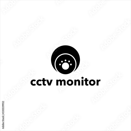 camera cctv monitor logo design vector image illustration