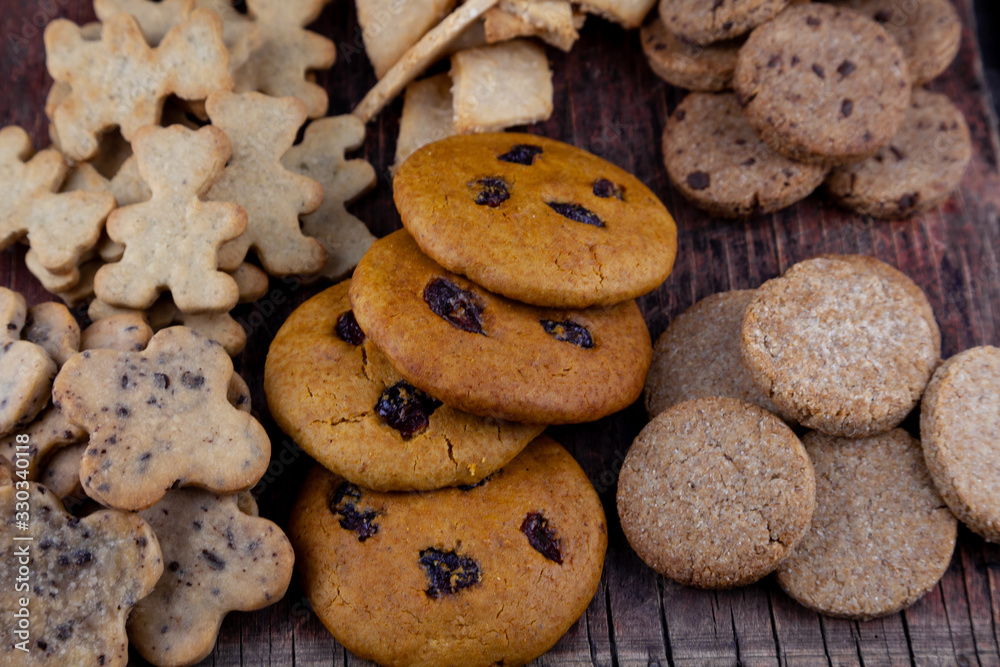 Homemade cookies on the table. Baking background. Food, cooking, flour products. Homemade cookies on the table. Baking background. Food, cooking, flour products.