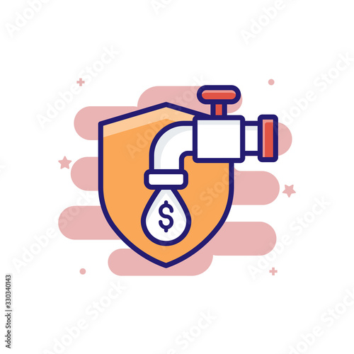 Stop loss Insurance icon Filled Outline Vector Illustration.