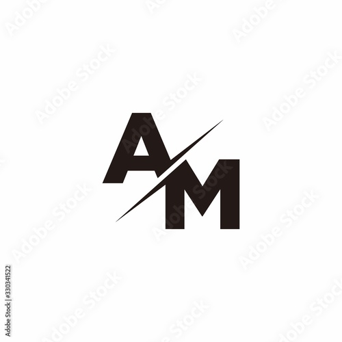 AM Logo Letter Monogram Slash with Modern logo designs template