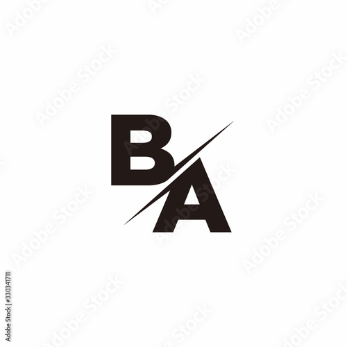 BA Logo Letter Monogram Slash with Modern logo designs template