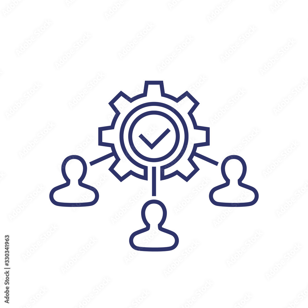 interaction icon with people, line vector interaction icon with people, line vector