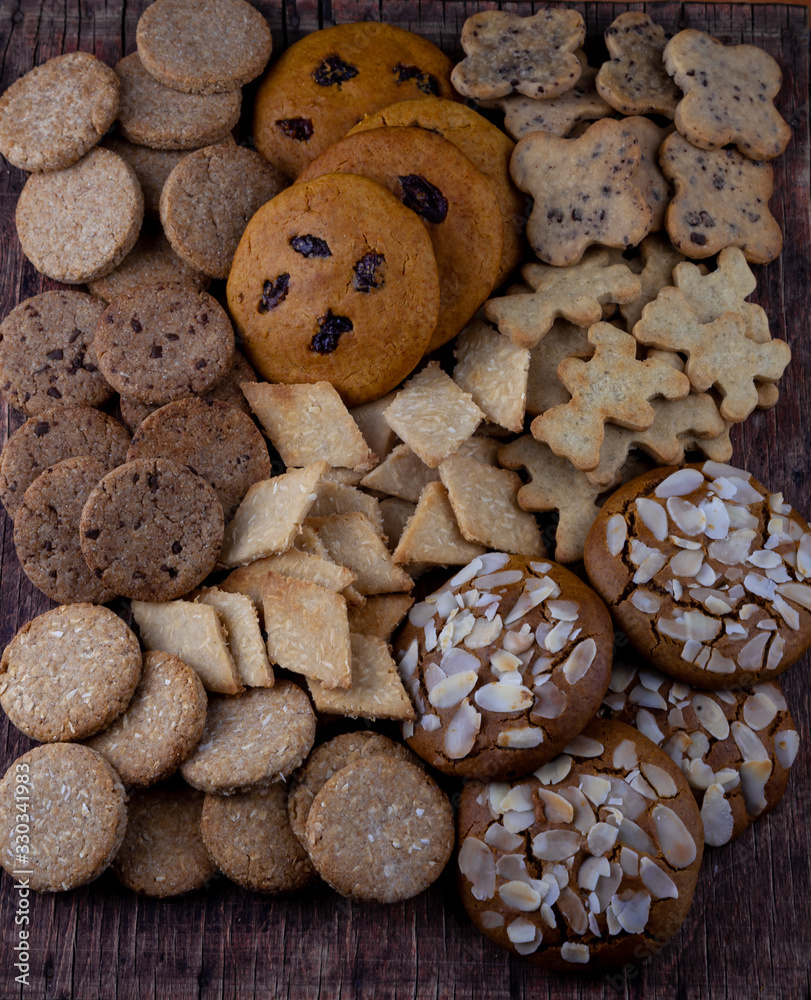 Homemade cookies on the table. Baking background. Food, cooking, flour products. Homemade cookies on the table. Baking background. Food, cooking, flour products.