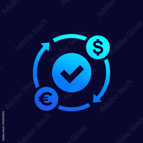 dollar to euro exchange, financial icon