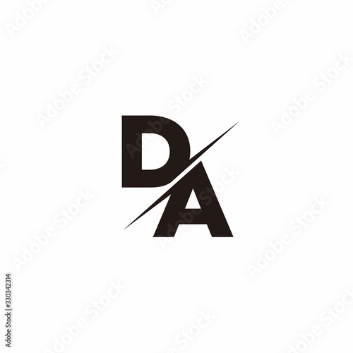 DA Logo Letter Monogram Slash with Modern logo designs template