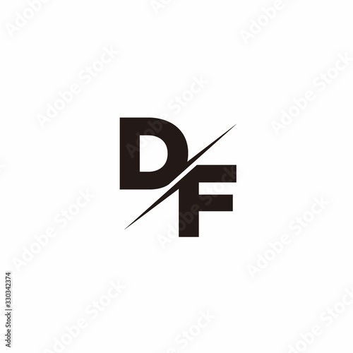 DF Logo Letter Monogram Slash with Modern logo designs template