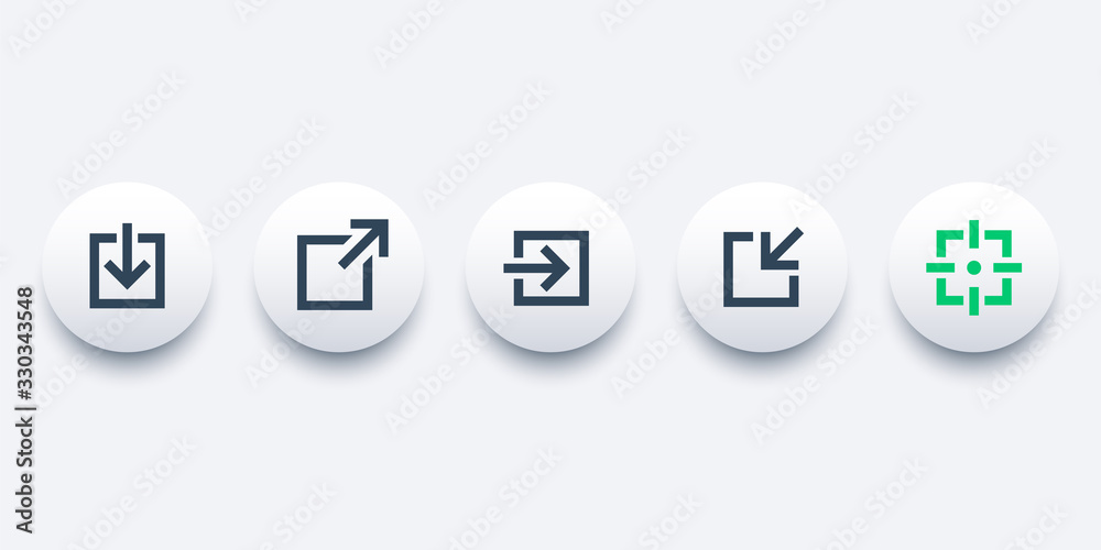 external link, download, login and repost icons for web or apps external link, download, login and repost icons for web or apps