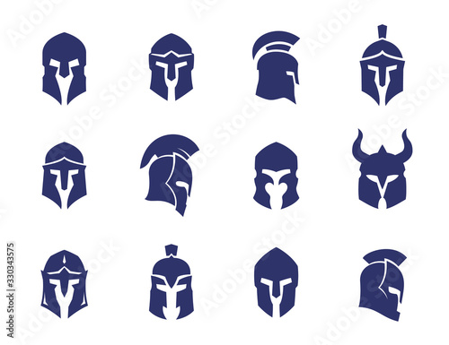 helmets set, spartan, greek and roman, gladiator helmet