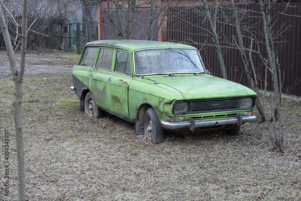 old car on the grass