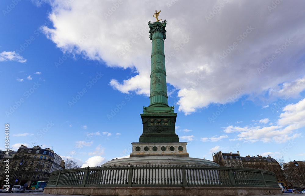 The July Column on Bastille square in Paris, France.