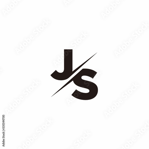 Logo Monogram Slash concept with Modern designs template letter JS