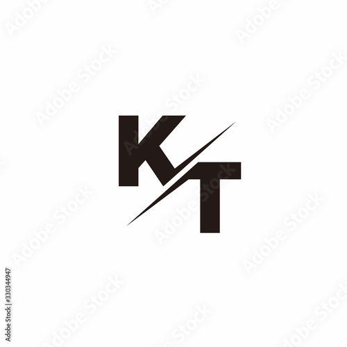 Logo Monogram Slash concept with Modern designs template letter KT