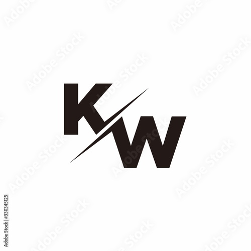 Logo Monogram Slash concept with Modern designs template letter KW
