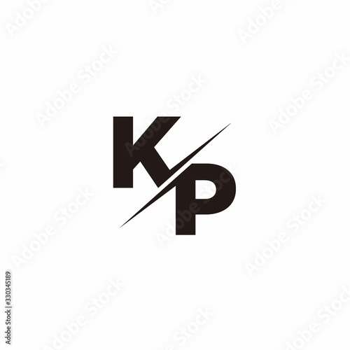 Logo Monogram Slash concept with Modern designs template letter KP