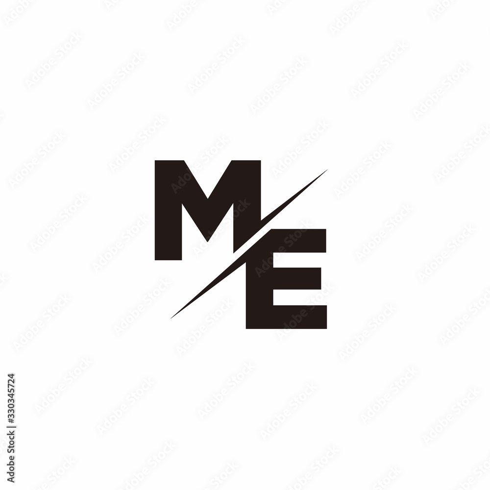 Logo Monogram Slash concept with Modern designs template letter ME Logo Monogram Slash concept with Modern designs template letter ME