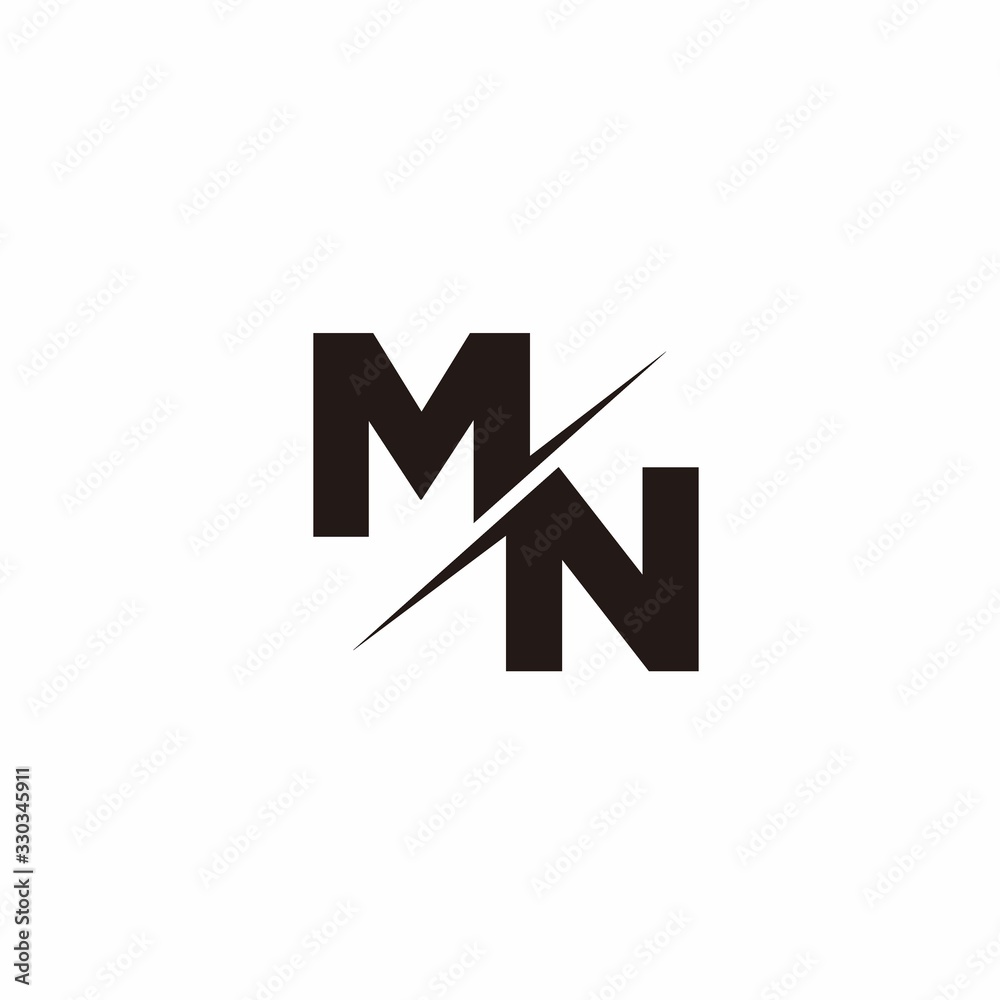 Logo Monogram Slash concept with Modern designs template letter MN Logo Monogram Slash concept with Modern designs template letter MN