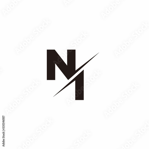 Logo Monogram Slash concept with Modern designs template letter NI