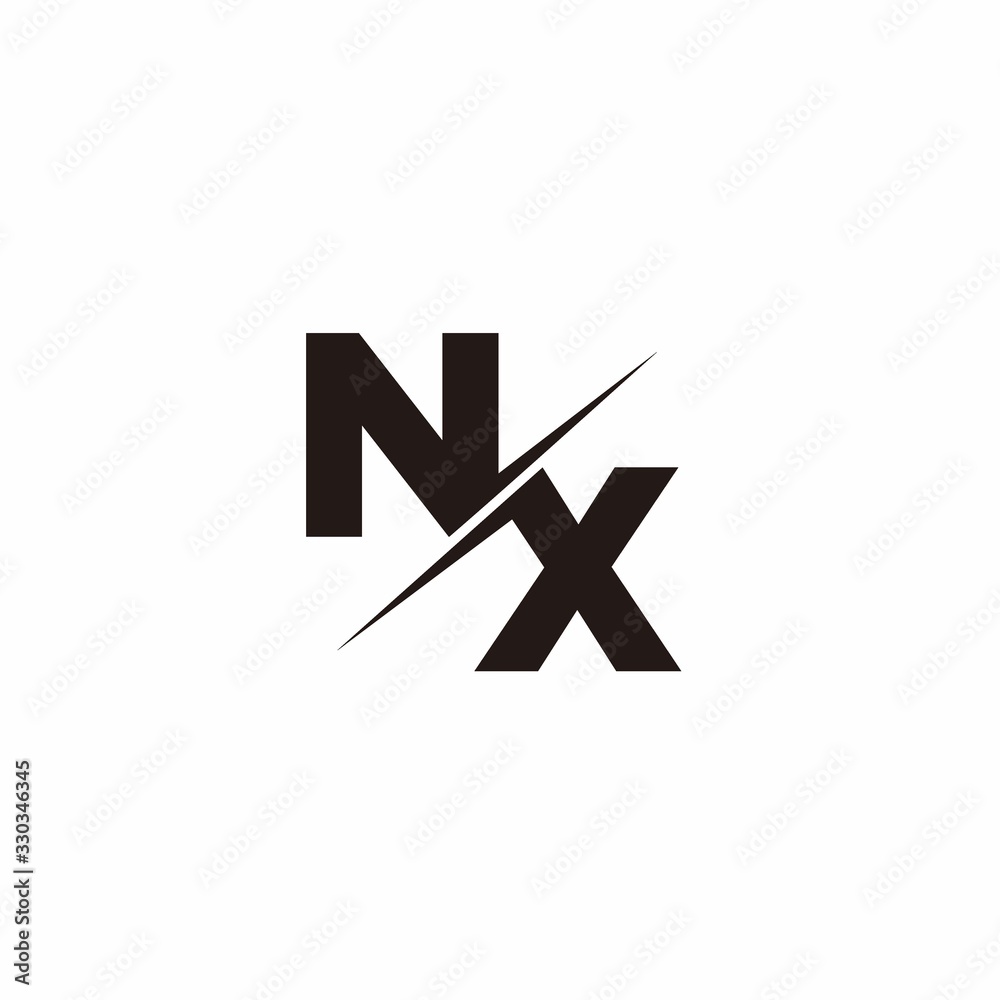 Logo Monogram Slash concept with Modern designs template letter NX Logo Monogram Slash concept with Modern designs template letter NX