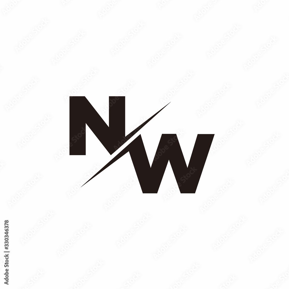 Logo Monogram Slash concept with Modern designs template letter NW Logo Monogram Slash concept with Modern designs template letter NW