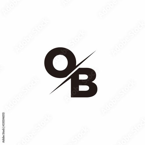 Fotografija Logo Monogram Slash concept with Modern designs template letter OB