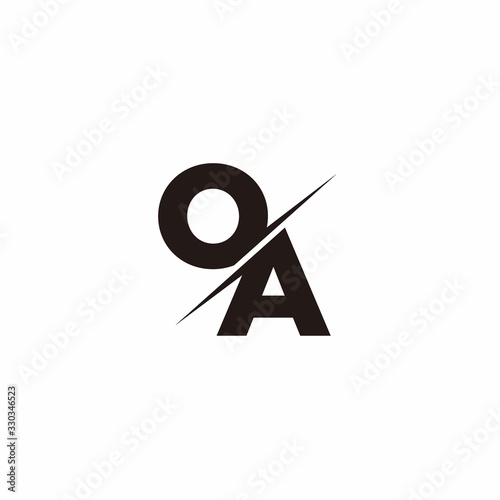Logo Monogram Slash concept with Modern designs template letter OA photo