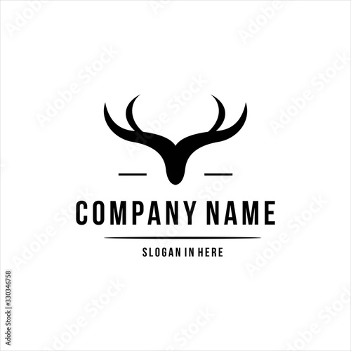 simple bull horn logo design vector © koji antero