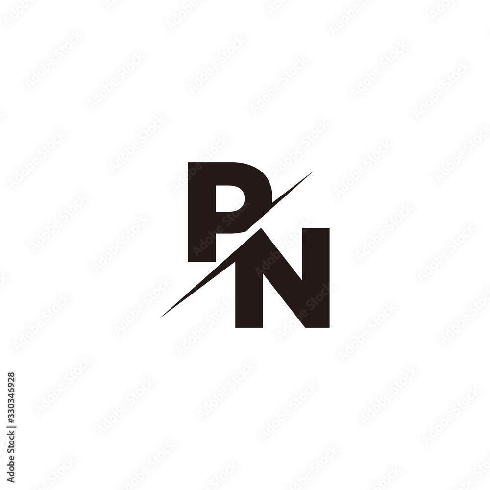 Logo Monogram Slash concept with Modern designs template letter PN Logo Monogram Slash concept with Modern designs template letter PN