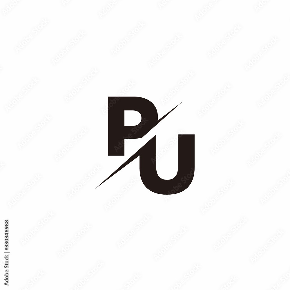 Logo Monogram Slash concept with Modern designs template letter PU Logo Monogram Slash concept with Modern designs template letter PU