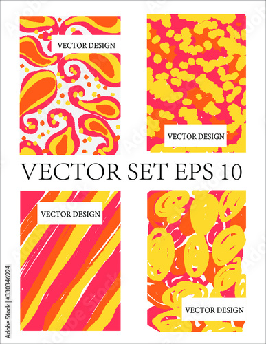 Vector  set abstract summer discount flyer design scandinavia style. © Кристина Литош
